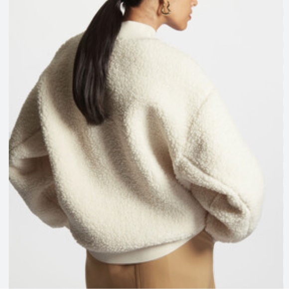 COS Oversized Mock-Neck Teddy Sweatshirt - Picture 2 of 2